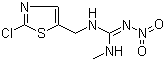 结构式 CAS# 210880-92-5, 噻虫胺; (E)-1-(2-氯-1,3-噻唑-5-基甲基)-3-甲基-2-硝基胍