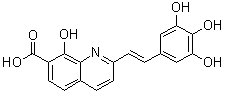 8-Hydroxy-2-[(1E)-2-(3,4,5-trihydroxyphenyl)ethenyl]-7-quinolinecarboxylic acid molecular structure (CAS 210890-95-2)