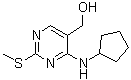 structure of CAS# 211245-63-5, 4-(Cyclopentylamino)-2-(methylthio)-5-pyrimidinemethanol