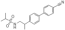 结构式 CAS# 211311-95-4, N-[2-(4'-氰基联苯-4-基)丙基]-2-丙烷磺酰胺
