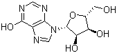 structure of CAS# 21138-24-9, L-Inosine;1,9-Dihydro-9-beta-L-ribofuranosyl-6H-purin-6-one