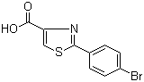 结构式 CAS# 21160-50-9, 2-(4-溴苯基)-1,3-噻唑-4-甲酸