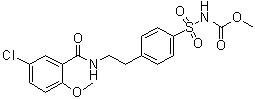 [[4-[2-[(5-Chloro-2-methoxybenzoyl)amino]ethyl]phenyl]sulfonyl]carbamic acid methyl ester molecular structure (CAS 21165-77-5)