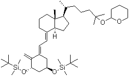 [[(1a,3b,5Z,7E)-25-[(Tetrahydro-2H-pyran-2-yl)oxy]-9,10-secocholesta-5,7,10(19)-triene-1,3-diyl]bis(oxy)]bis[(1,1-dimethylethyl)dimethylsilane] molecular structure (CAS 211866-07-8)