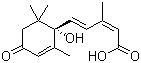 结构式 CAS# 21293-29-8, (+)-脱落酸; (S)-5-(1-羟基-4-氧代-2,6,6-三甲基-2-环己烯-1-基)-3-甲基-(2Z,4E)-戊二烯酸
