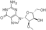 结构式 CAS# 2140-71-8, 2'-甲氧基鸟苷; 2'-O-甲基鸟苷