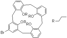 结构式 CAS# 214399-70-9, 5-溴-25,26,27,28-四丙氧基杯[4]芳烃