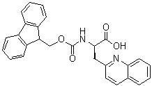 (alphaR)-alpha-[[(9H-Fluoren-9-ylmethoxy)carbonyl]amino]-2-quinolinepropanoic acid molecular structure (CAS 214852-58-1)