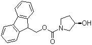 结构式 CAS# 215178-39-5, (R)-1-FMOC-3-吡咯烷醇; (R)-1-芴甲氧羰酰基-3-吡咯烷醇; (R)-3-羟基吡咯烷-1-甲酸芴甲酯