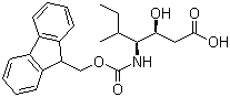 结构式 CAS# 215190-17-3, (3S,4S,5S)-4-[(芴甲氧羰基)氨基]-3-羟基-5-甲基庚酸