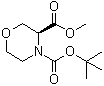 结构式 CAS# 215917-98-9, (3S)-3,4-吗啉二甲酸 4-叔丁基 3-甲基酯