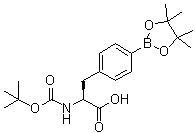 结构式 CAS# 216439-76-8, N-[叔丁氧羰基]-4-(4,4,5,5-四甲基-1,3,2-二氧硼杂环戊烷-2-基)-L-苯丙氨酸