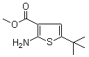 结构式 CAS# 216574-71-9, 5-叔丁基-2-氨基噻吩-3-羧酸甲酯