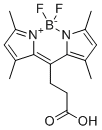 structure of CAS# 216961-95-4, [4-(3,5-Dimethyl-1H-pyrrol-2-yl-κN)-4-(3,5-dimethyl-2H-pyrrol-2-ylidene-κN)butanoato](difluoro)boron;3-(2,2-difluoro-4,6,10,12-tetramethyl-3-aza-1-azonia-2-boranuidatricyclo[7.3.0.03,7]dodeca-1(12),4,6,8,10-pentaen-8-yl)propanoic acid;[4-(3,5-Dimethyl-1H-pyrrol-2-yl-?N)-4-(3,5-dimethyl-2H-pyrrol-2-ylidene-?N)butanoato](difluoro)boron