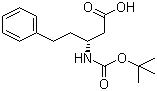 structure of CAS# 218608-83-4, (R)-3-(Boc-amino)-5-phenylpentanoic acid;(R)-3-tert-Butoxycarbonylamino-5-phenylpentanoic acid; Boc-5-phenyl-D-beta-norvaline