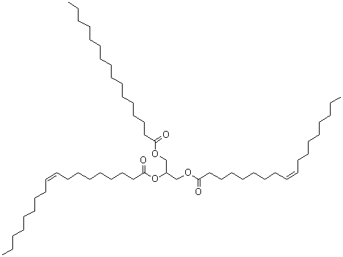 甘油 1-棕榈酸酯-2,3-二油酸酯分子结构 (CAS 2190-30-9)