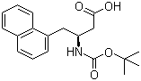 结构式 CAS# 219297-09-3, N-叔丁氧羰基-(S)-3-氨基-4-(1-萘基)丁酸