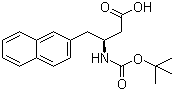 结构式 CAS# 219297-11-7, N-叔丁氧羰基-(S)-3-氨基-4-(2-萘基)丁酸