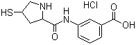 structure of CAS# 219909-83-8, 3-[(2S,4S)-4-Mercaptopyrrolidine-2-carboxamido]benzoic acid hydrochloride;(2S)-2-cis-3-[[4-Mercapto-2-pyrrolidinyl)carbonyl]amino]benzoic acid hydrochloride