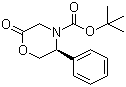 结构式 CAS# 220077-24-7, (5S)-N-(叔丁氧羰基)-3,4,5,6-四氢-5-苯基-4(H)-1,4-恶嗪-2-酮