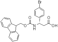 结构式 CAS# 220497-68-7, (betaS)-4-溴-beta-[[(9H-芴-9-基甲氧基)羰基]氨基]苯丙酸