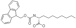 结构式 CAS# 220497-96-1, (2R)-2-[[芴甲氧羰基]氨基]癸酸