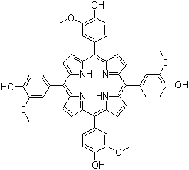 5,10,15,20-Tetrakis(4-hydroxy-3-methoxyphenyl)porphyrin molecular structure (CAS 22112-80-7)