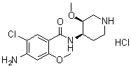 结构式 CAS# 221180-26-3, 替卡必利盐酸盐