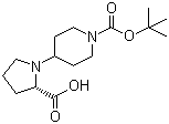 structure of CAS# 221352-39-2, Boc-4-Piperidinyl-L-proline;4-[(2S)-2-Carboxy-1-pyrrolidinyl]-1-piperidinecarboxylic acid 1-tert-butyl ester