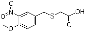 structure of CAS# 22216-44-0, 4-Methoxy-3-nitrobenzylthioacetic acid;2-[[(4-Methoxy-3-nitrophenyl)methyl]thio]acetic acid