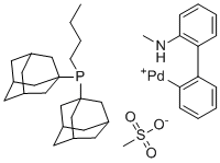 结构式 CAS# 2230788-67-5, 甲磺酸酯[(二(1-金刚烷基)-n-丁基膦)-2-(2'-氨基-1,1'-联苯)]钯(II)