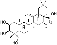 structure of CAS# 22338-71-2, Polygalacic acid;(2b,3b,4a,16a)-2,3,16,23-Tetrahydroxyolean-12-en-28-oic acid