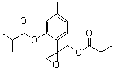 结构式 CAS# 22518-06-5, 10-异丁酰氧基-8,9-环氧麝香草酚异丁酸酯