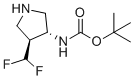 tert-Butyl ((3R,4S)-4-(difluoromethyl)pyrrolidin-3-yl)carbamate molecular structure (CAS 2278296-49-2)