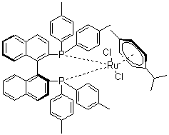 structure of CAS# 228120-95-4, Chloro[(S)-(-)-2,2'-bis(di-p-tolylphosphino)-1,1'-binaphthyl](p-cymene)ruthenium(II) chloride;[RuCl(p-cymene)((S)-tolbinap)]Cl
