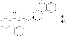 (2R)-1-Cyclohexyl-4-[4-(2-methoxyphenyl)-1-piperazinyl]-2-methyl-2-phenyl-1-butanone dihydrochloride molecular structure (CAS 228418-85-7)