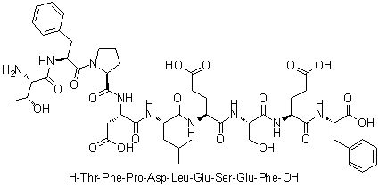 L-Threonyl-L-phenylalanyl-L-prolyl-L-alpha-aspartyl-L-leucyl-L-alpha-glutamyl-L-seryl-L-alpha-glutamyl-L-phenylalanine molecular structure (CAS 229978-31-8)