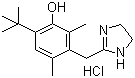 结构式 CAS# 2315-02-8, 盐酸羟甲唑啉; 2-(3-羟基-2,6-二甲基-4-叔丁基苄基)-2-咪唑啉盐酸盐