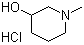 1-甲基-3-哌啶醇盐酸盐分子结构 (CAS 23164-45-6)