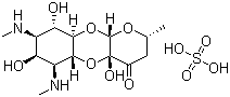 structure of CAS# 23312-56-3, Actinospectacin sulfate;Spectinomycin sulfate; Decahydro-4a,7,9-trihydroxy-2-methyl-6,8-bis(methylamino)-4H-pyrano[2,3-b][1,4]benzodioxin-4-one
