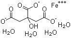 结构式 CAS# 2338-05-8, 柠檬酸铁四水合物
