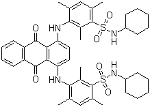 4,4'-(1,4-Anthraquinonylenediimino)bis[N-cyclohexyl-2-mesitylenesulfonamide] molecular structure (CAS 23552-74-1)
