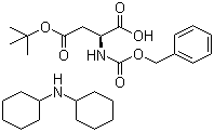 结构式 CAS# 23632-70-4, N-[(苯基甲氧基)羰基]-L-天冬氨酸 4-(叔丁基)酯二环己基胺盐