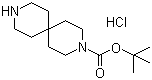 structure of CAS# 236406-47-6, tert-Butyl 3,9-diazaspiro[5.5]undecane-3-carboxylate hydrochloride