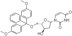 structure of CAS# 23669-79-6, 5'-O-(4,4'-Dimethoxytrityl)-2'-deoxyuridine  ;5'-O-[Bis(4-methoxyphenyl)benzyl]-2'-deoxyuridine