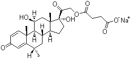 结构式 CAS# 2375-03-3, 甲基泼尼松龙琥珀酸钠