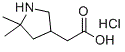 structure of CAS# 2375259-86-0, (5,5-Dimethyl-3-pyrrolidinyl)acetic acid hydrochloride
