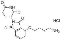 structure of CAS# 2376990-29-1, Thalidomide-O-C4-NH2 (hydrochloride);4-(4-Aminobutoxy)-2-(2,6-dioxo-3-piperidinyl)-1H-isoindole-1,3(2H)-dione hydrochloride (1:1)