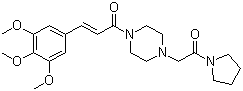 structure of CAS# 23887-46-9, Cinepazide;1-(Pyrrolidin-1-ylcarbonylmethyl)-4-(3,4,5-trimethoxycinnamoyl)piperazine