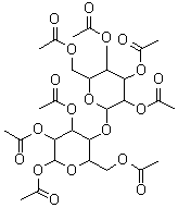 structure of CAS# 23973-20-8, 3',4,4',5,5',6-Hexahydroxy-3,6'-oxybis[tetrahydro-2H-pyran-2-methanol] octaacetate